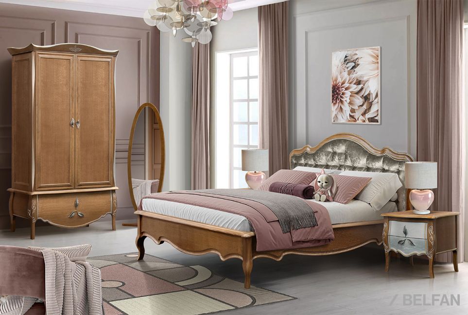 Кровать комбинированная "Трио" массив и шпон дуба 4