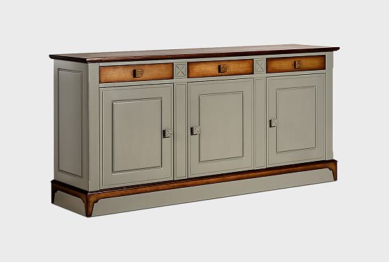 Тумба 3-х дверная "Бриансон" массив и шпон дуба, МДФ 8