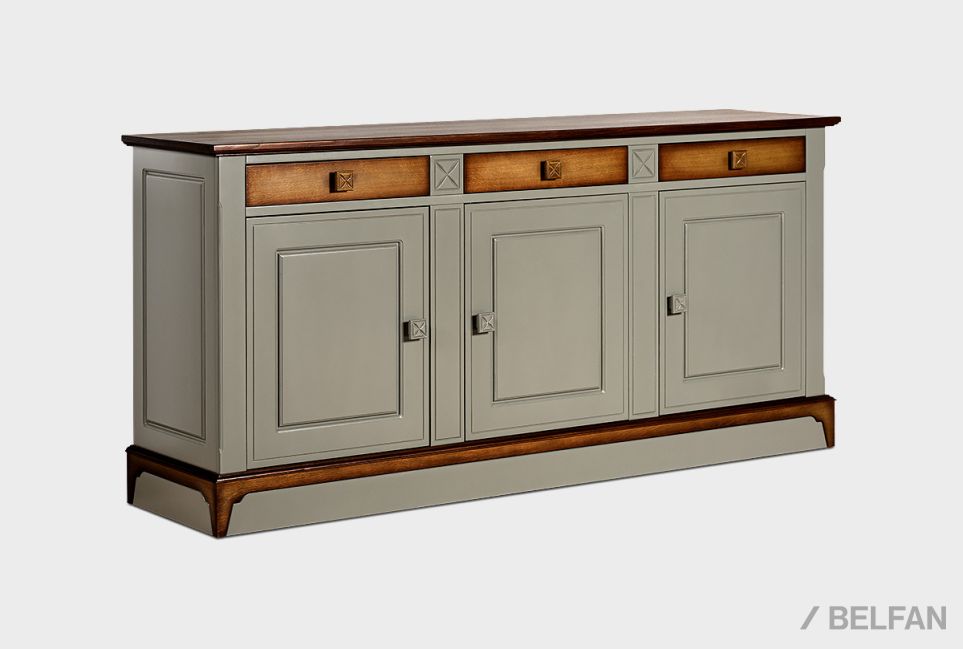 Тумба 3-х дверная "Бриансон" массив и шпон дуба, МДФ 2