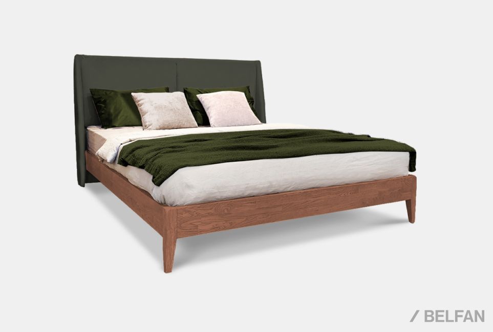 Кровать "Сакраменто" (мягкое изголовье) массив дуба 1