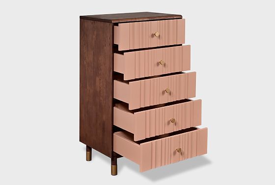 Комод "Меридиан" 5 (высокий) массив дуба, МДФ 7