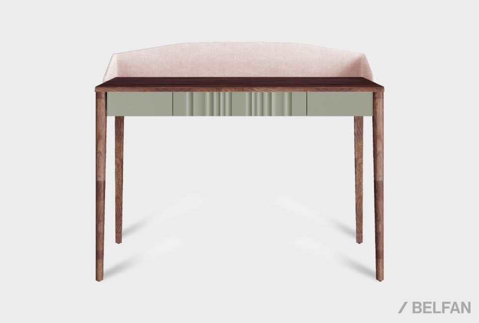 Стол туалетный "Меридиан" с декором (с мягким элементом) массив дуба, МДФ 1