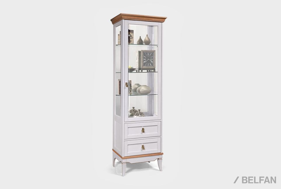 Витрина 1-но дверная "Стюарт" (правая) массив и шпон дуба 1