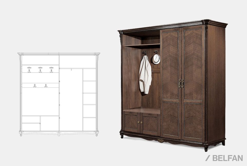 Шкаф комбинированный "Алези 2" массив и шпон дуба 2