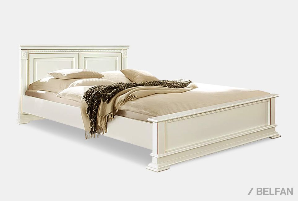 Кровать "Верди Люкс" (низкое изножье) массив и шпон дуба 1