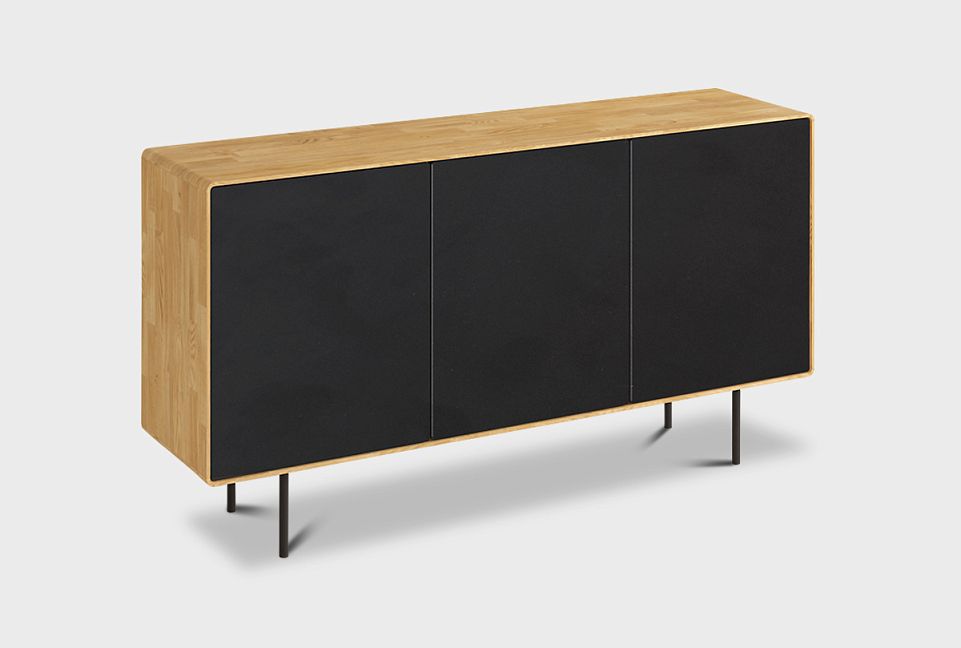 Тумба "Норман" 3; дуб натуральный, чёрный