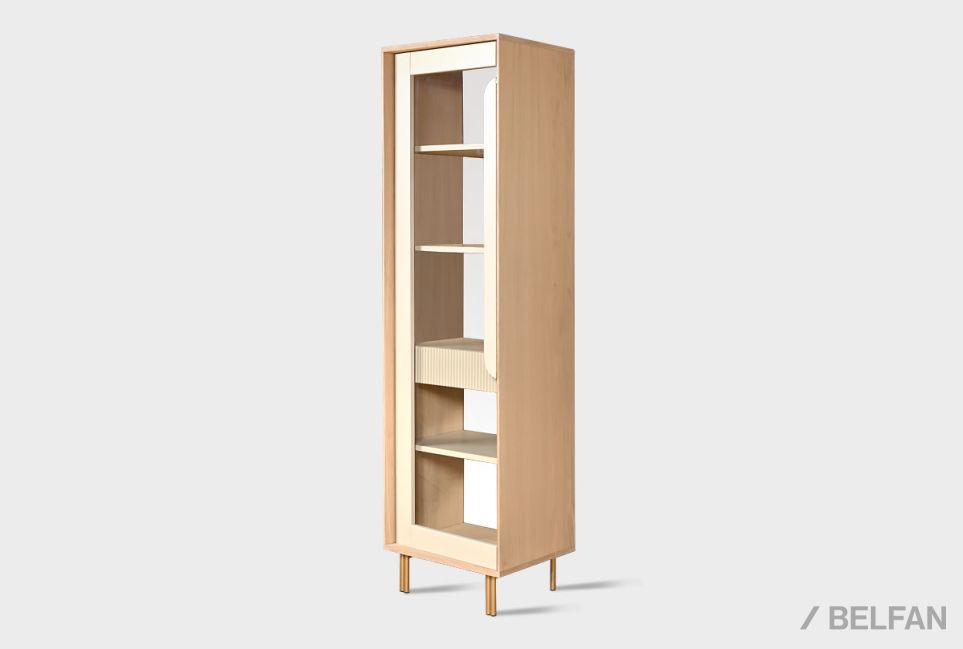 Витрина 1-но дверная «Авеню» (левая) шпон дуба, МДФ, металл 12