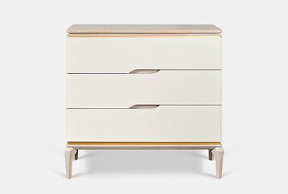 Комод "Алекса"; *ММ-376-04/01; айвори+жемчужный дуб, золотая патина