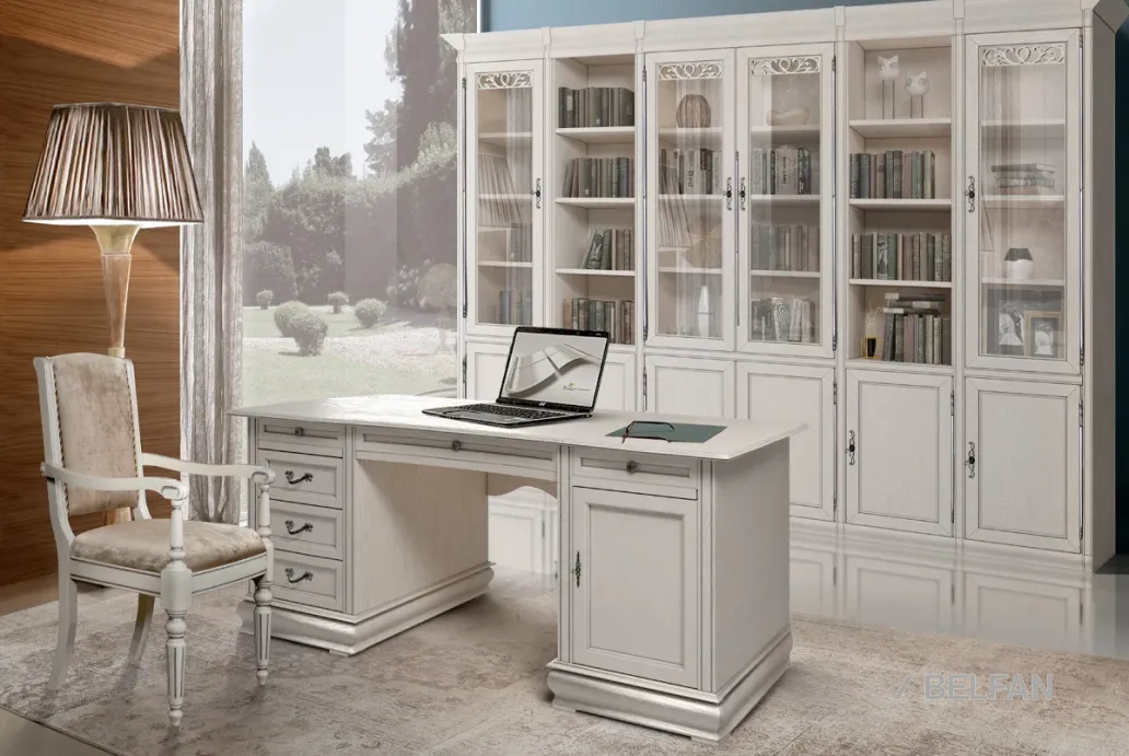 Кабинет «Тэфи» #1 белая эмаль с тёмной патиной