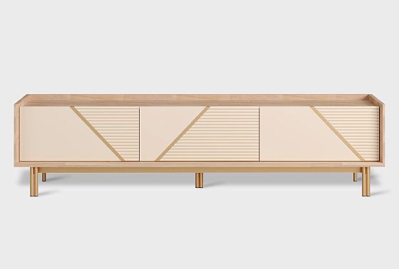 Тумба под ТВ «Авеню» 180 шпон дуба, МДФ, металл 5