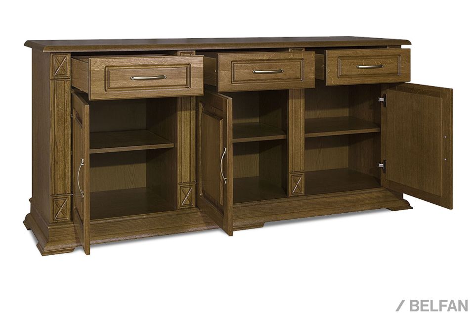 Тумба 3-х дверная "Верди Люкс 3" массив и шпон дуба 2