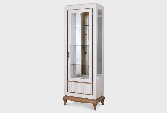 Шкаф с витриной 1-но дв. "Армония" (правый) массив и шпон дуба 7