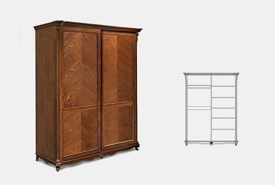 Шкаф-купе 2-х дв. "Алези" массив и шпон дуба 3