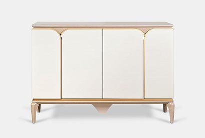 Тумба "Алекса"; *ММ-345-06; айвори+жемчужный дуб, золотая патина