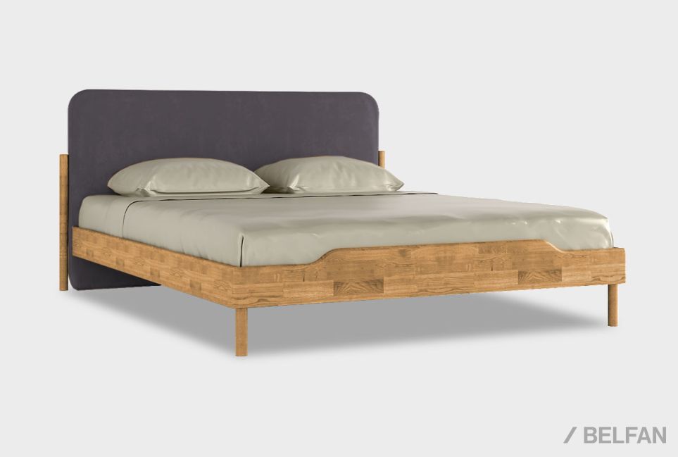 Кровать "Меридиан М" (мягкое изголовье) массив дуба 1