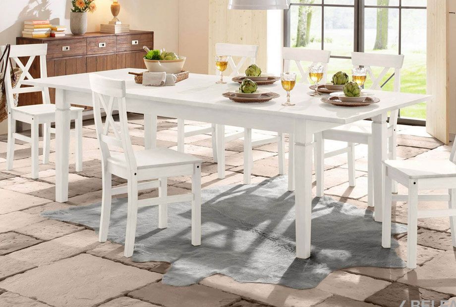 Стол обеденный "Рауна" 140 со вставкой массив сосны 4