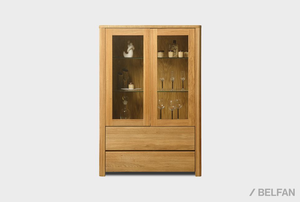 Тумба 2-х секционная "Норд" (высокая) массив дуба 2