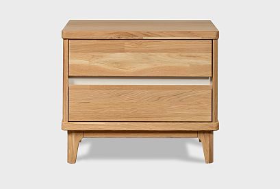 Тумба прикроватная "Уоллстрит"; *А-012.03Н; к-бейц-масло, ф-бейц-масло, вст-белый