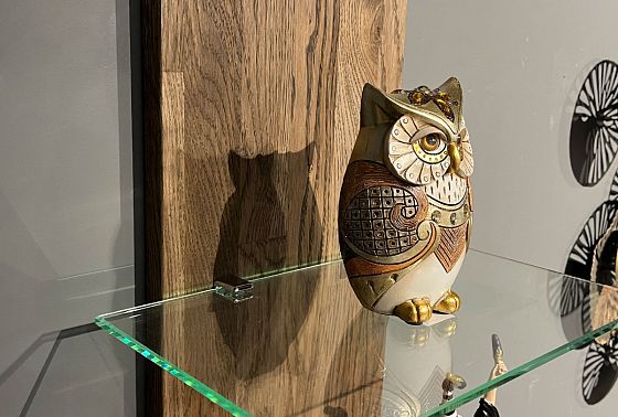 Полка настенная "Уоллстрит" (стекло) массив дуба 7