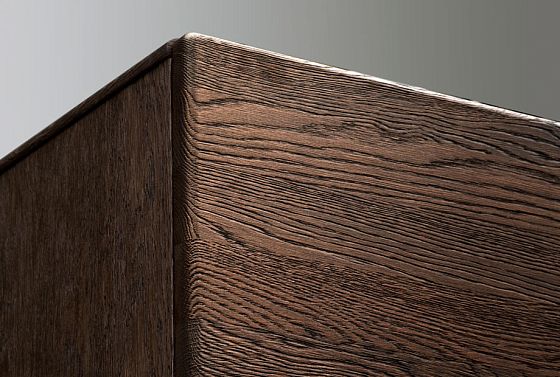 Шкаф с витриной 1-но секционный (высокий) "Хедмарк" массив и шпон дуба 4