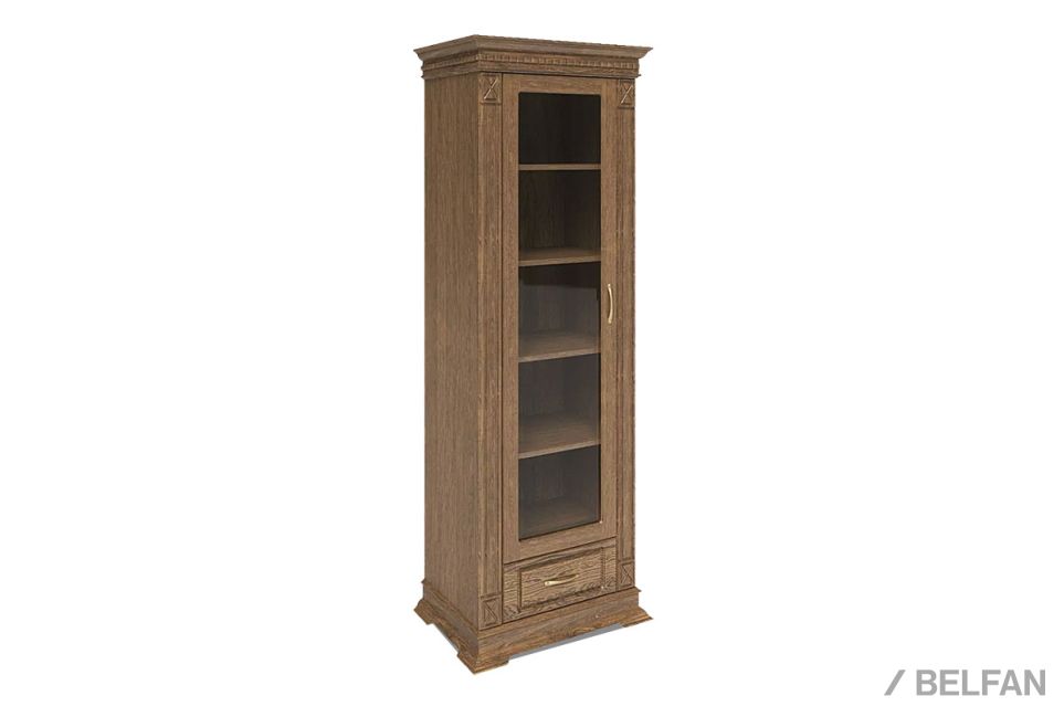 Шкаф для книг "Верди Люкс 1/1" массив и шпон дуба 1