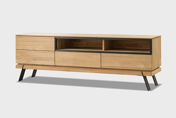 Тумба под ТВ "Этна" 180 (с нишей) массив дуба, металл 8
