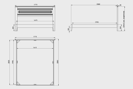 Кровать "Сакраменто" массив и шпон дуба, МДФ 3