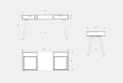 Стол письменный "Ирвинг" (2 ящика); бейц-масло