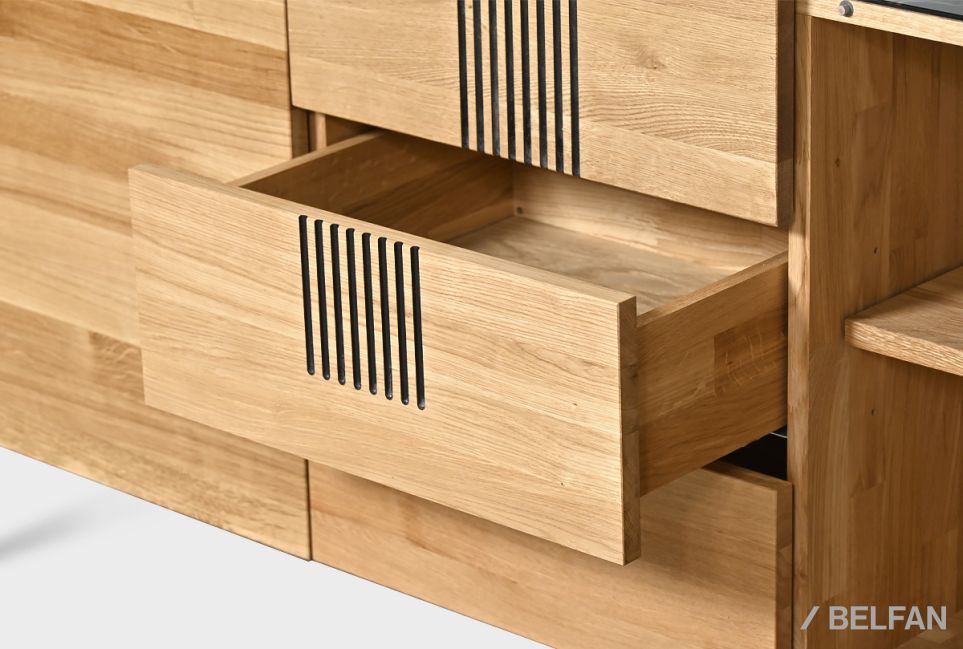 Тумба "Бергамо" 3 (с ящиками) массив дуба 4