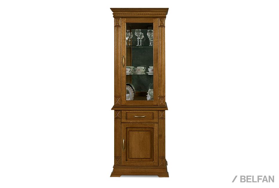 Шкаф комбинированный "Верди Люкс 1з" массив и шпон дуба 2