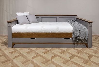 Кровать-диван под два матраса «Бриансон»; с настилом, без матраса; *А-020.5332; (900х2000); муссон+дуб