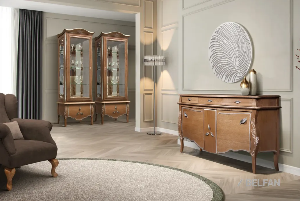 Гостиная «Трио» #13 коньяк с серебряной патиной + серебро