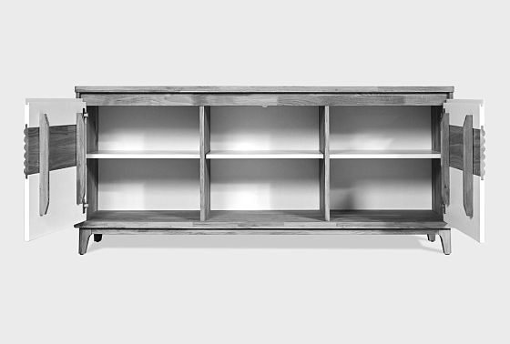 Тумба "Уоллстрит" 3 (с нишей) массив дуба, МДФ 3