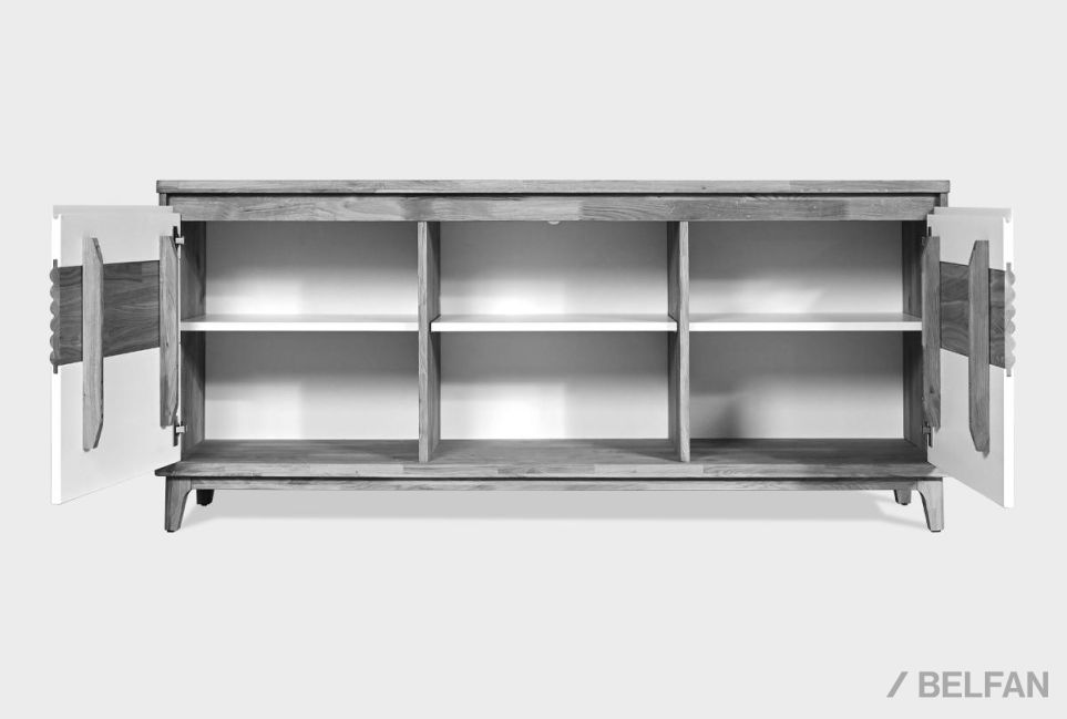 Тумба "Уоллстрит" 3 (с нишей) массив дуба, МДФ 2