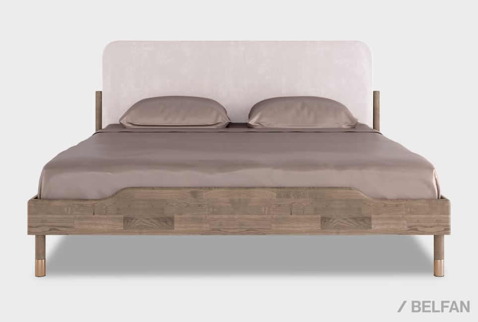 Кровать "Меридиан" (мягкое изголовье) массив дуба 2