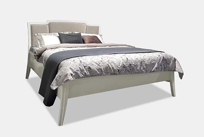 Кровать "Коста" (низкое изножье); без основания, без матраса; *ММ-350-02/16Б; (1600x2000); айвори с белой патиной