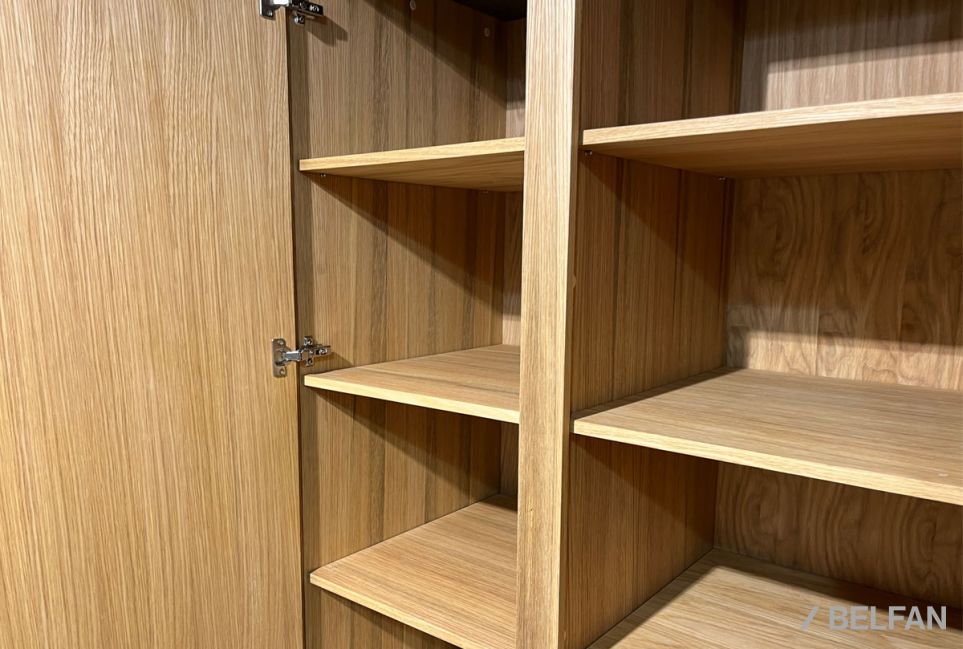 Шкаф для одежды 4-х дверный "Элва" массив и шпон дуба 6
