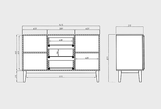 Тумба 3-х секционная "Чикаго" массив и шпон дуба 9