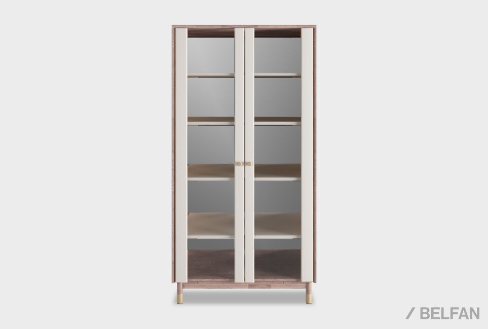 Витрина 2-х дверная "Меридиан" массив дуба, МДФ 1