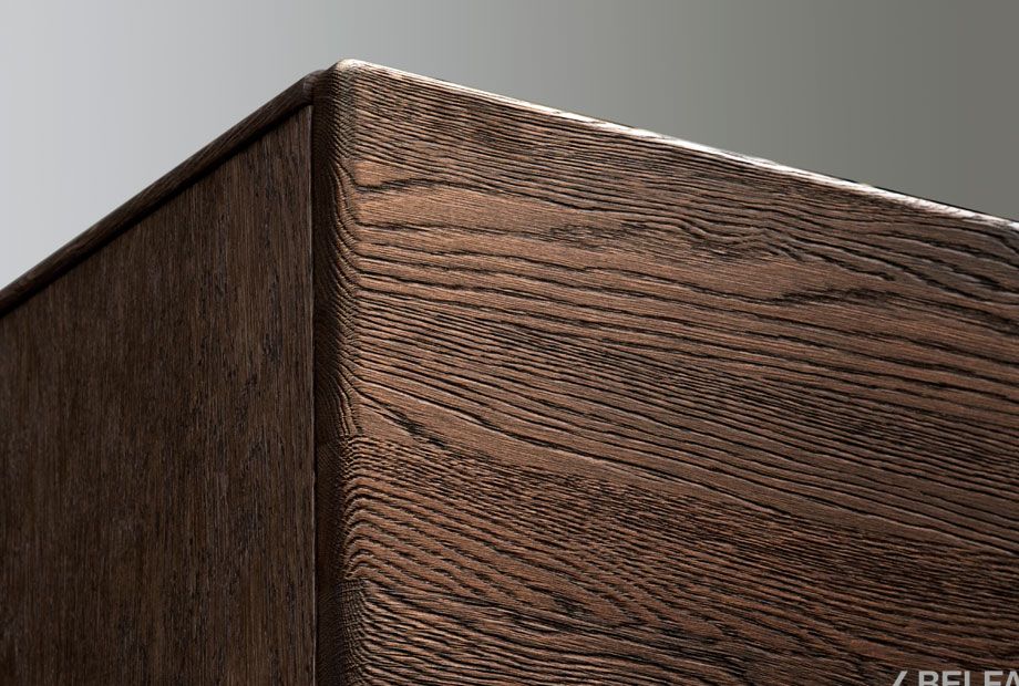 Шкаф с витриной 1-но секционный (высокий) "Хедмарк" массив и шпон дуба 3