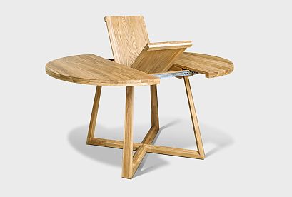 Стол обеденный "Мидгард" (раскладной); раскл.; 1200-1600x1200; дуб натуральный