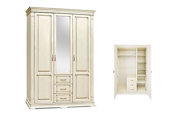 Шкаф 3-х дверный "Верди Люкс" массив и шпон дуба 5