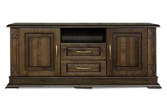 Тумба под ТВ "Верди Люкс ТВ2/1" (глухие двери) массив и шпон дуба 4