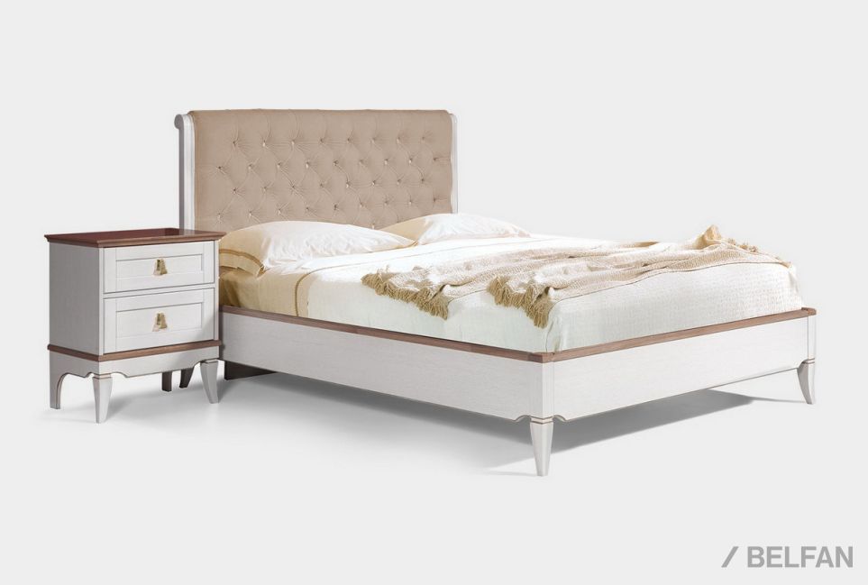 Кровать "Стюарт" (мягкое изголовье) массив и шпон дуба 1