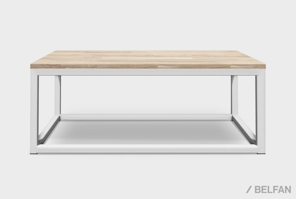 Стол журнальный "Арт" прямоугольный 259 массив дуба, металл 1