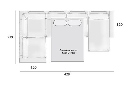 "Лофт" диван угловой с оттоманкой