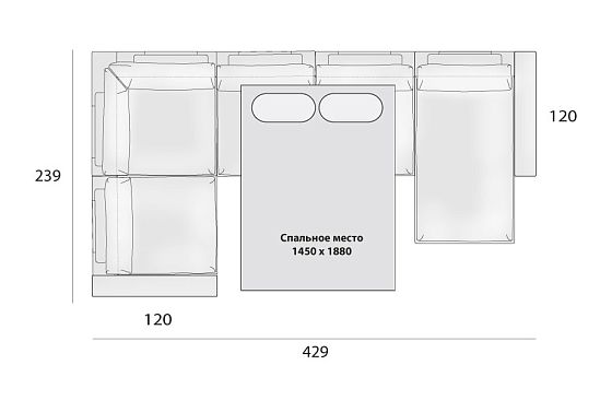 "Лофт" диван угловой с оттоманкой  5