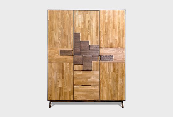 Шкаф для одежды 3-х дверный "Ирвинг Дизайн" массив дуба 6