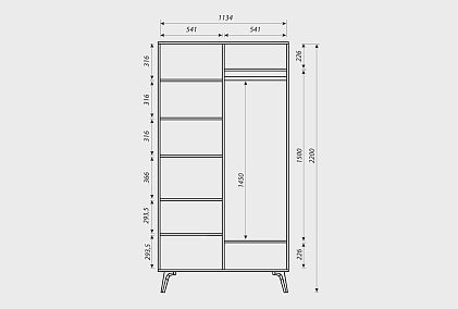 Шкаф для одежды 2-х дверный "Элва"