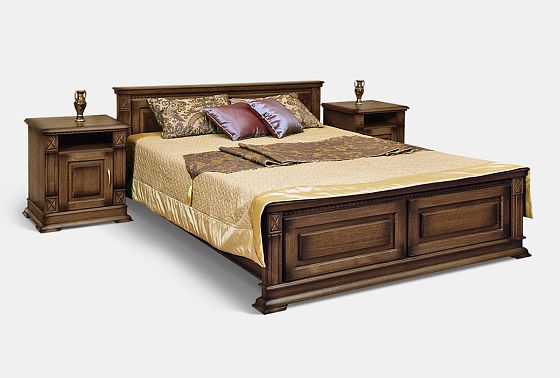 Кровать "Верди Люкс" (высокое изножье) массив и шпон дуба 5